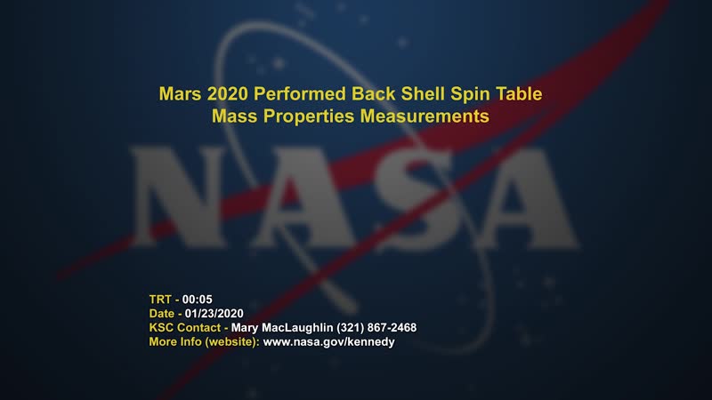 Mars 2020 Performed Back Shell Spin Table Mass Properties Measurements